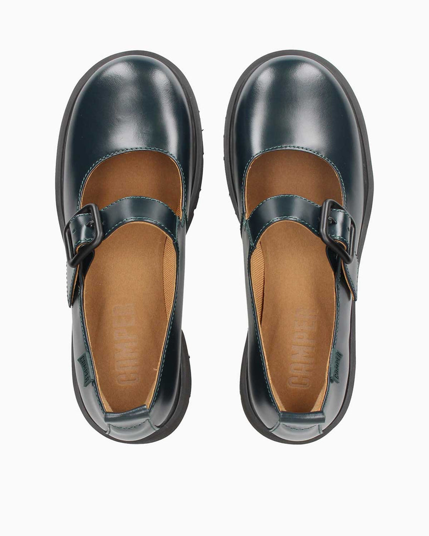 Camper Mary Jane Deri Ayakkabı Koyu Yeşil