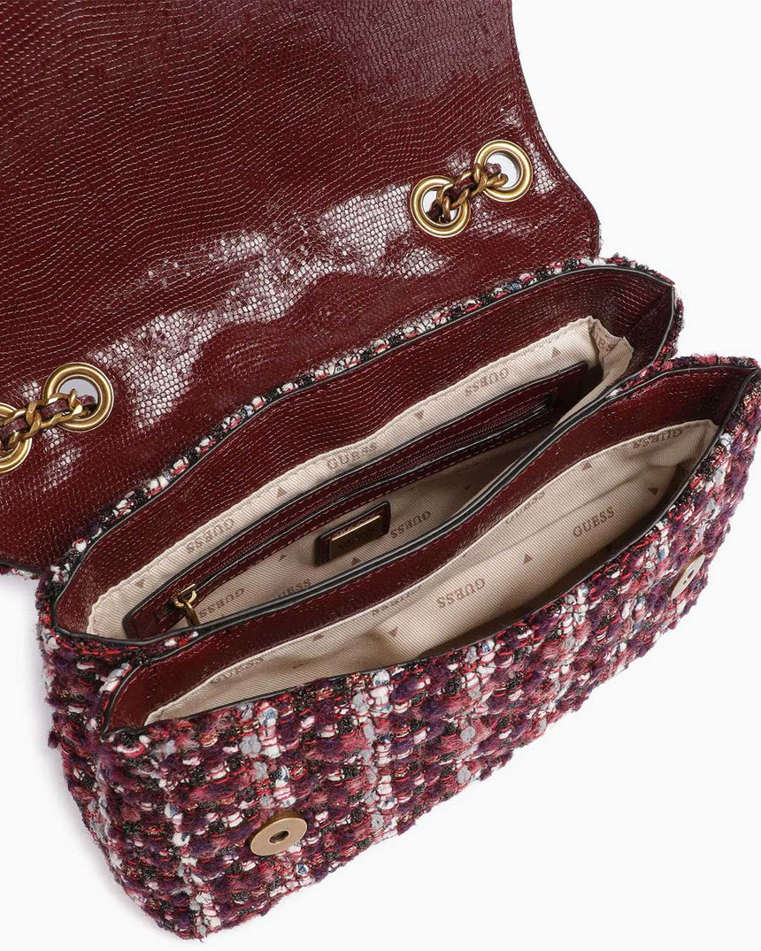 Guess Giully Convertible El Çantası Burgundy Multi