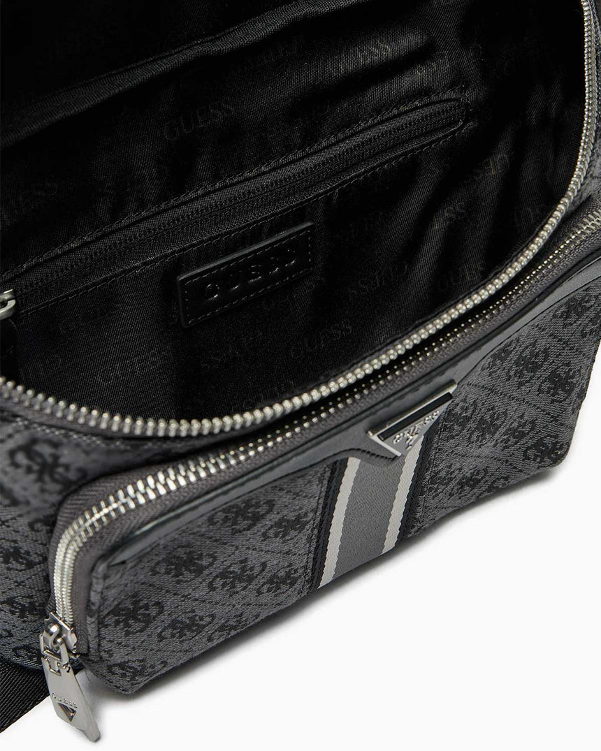 Guess Milano Maxi Monogram Bel Çantası Coal Black