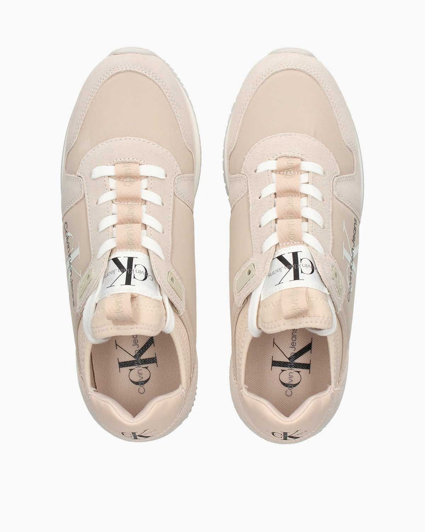Calvin Klein Runner Sock Lace Up Runner Kadın Sneaker Eggshell/Whisper Pink