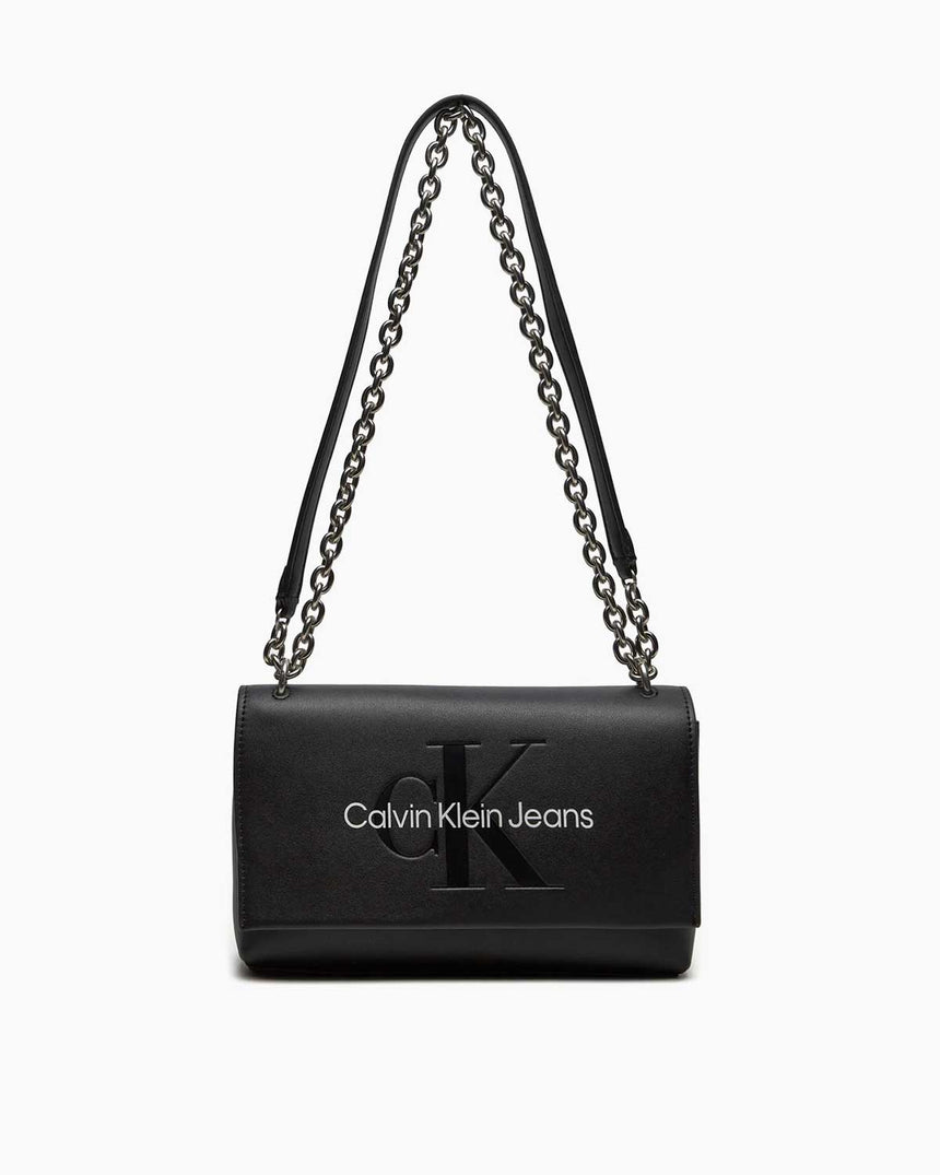 Calvin Klein Sculpted Flap Omuz Çantası Black/Neutral