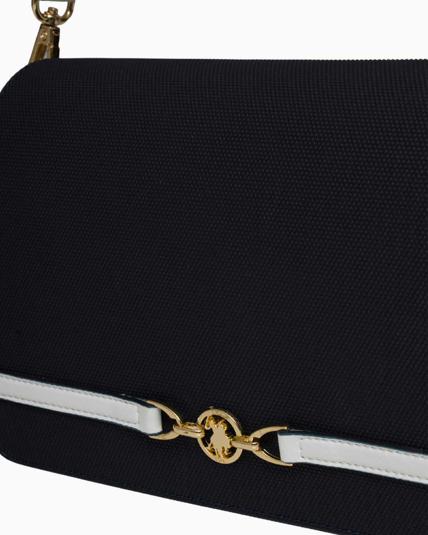 Us Polo Assn Gold Logo Detaylı Ayarlanabilir Çapraz Askılı Çanta Lacivert - Kırmızı - Beyaz