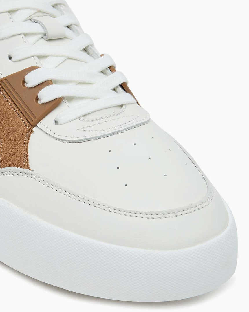 Tommy Hilfiger Kort Sanatsal Deri Erkek Sneaker Ecru/Hickory