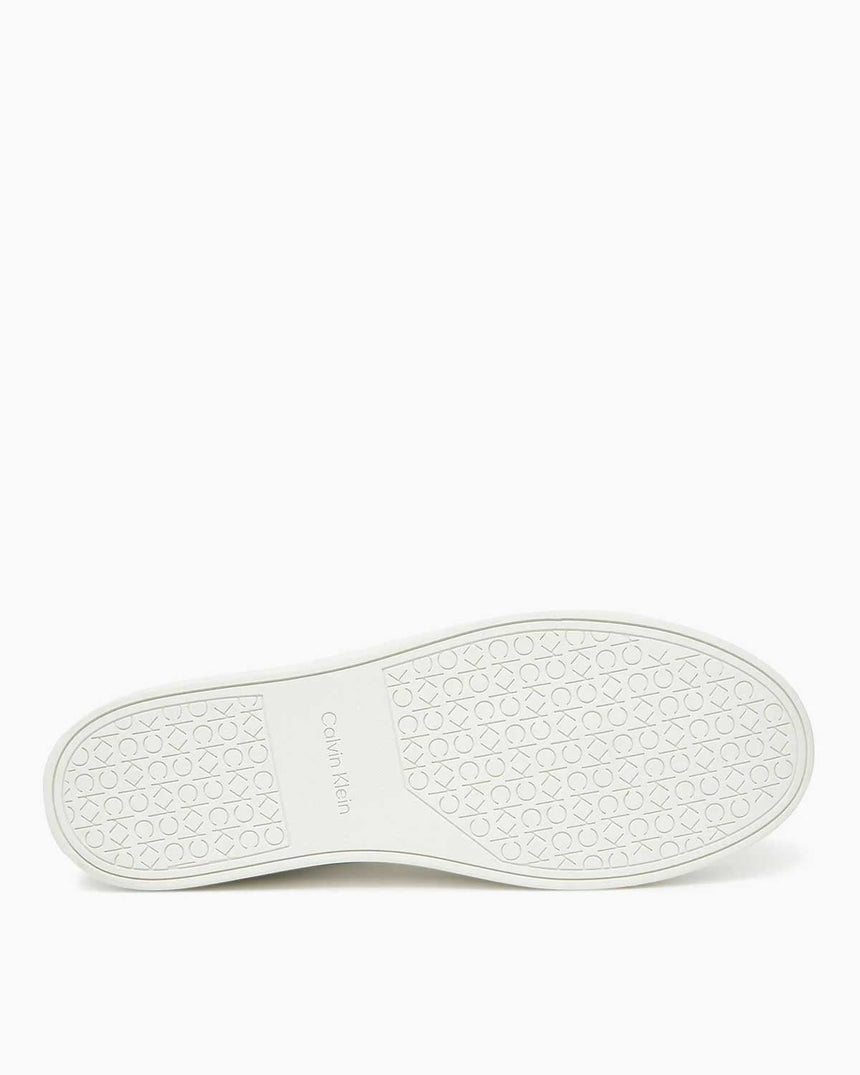 Calvin Klein Düz Taban Monogram Logo Baskılı Erkek Sneaker Triple White Allover