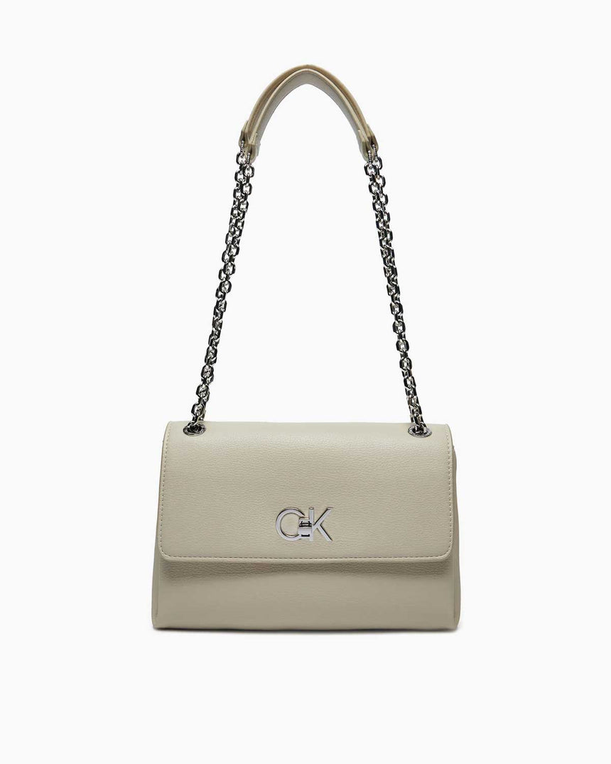 Calvin Klein Convertible Shoulder Zincir Detaylı Omuz Çantası Gray Morn