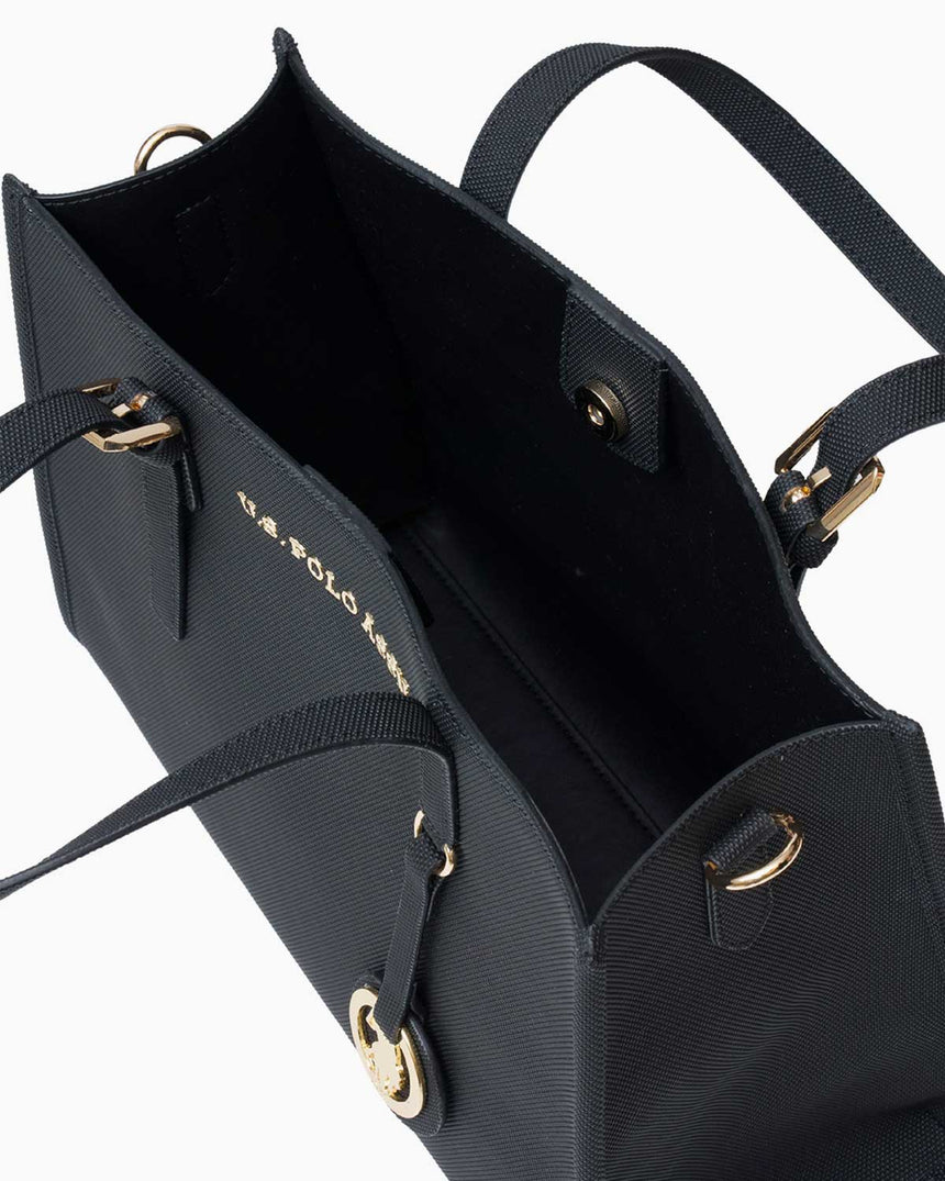 Us Polo Assn Logo Detaylı Aksesuarlı El Çantası Siyah