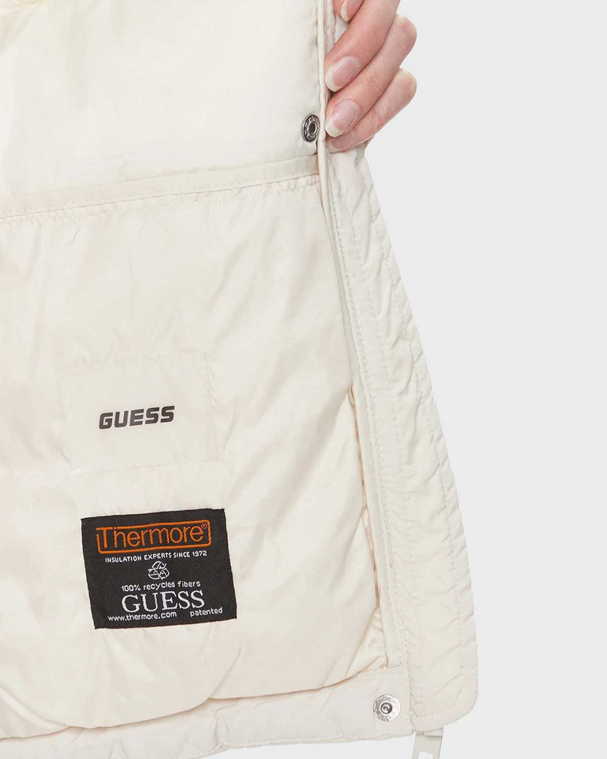 Guess Bertina Light Puffer Şişme Mont Spirit White
