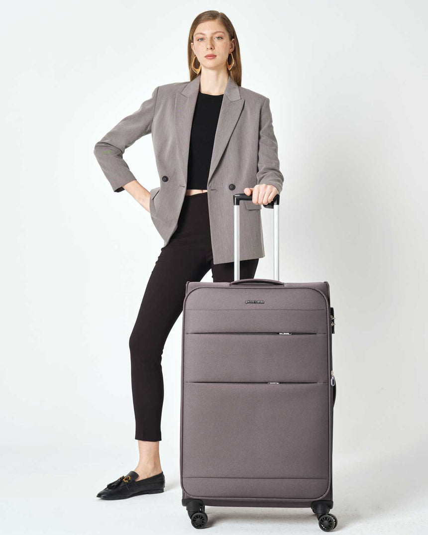 Pierre Cardin Kumaş Büyük Boy Valiz Antrasit