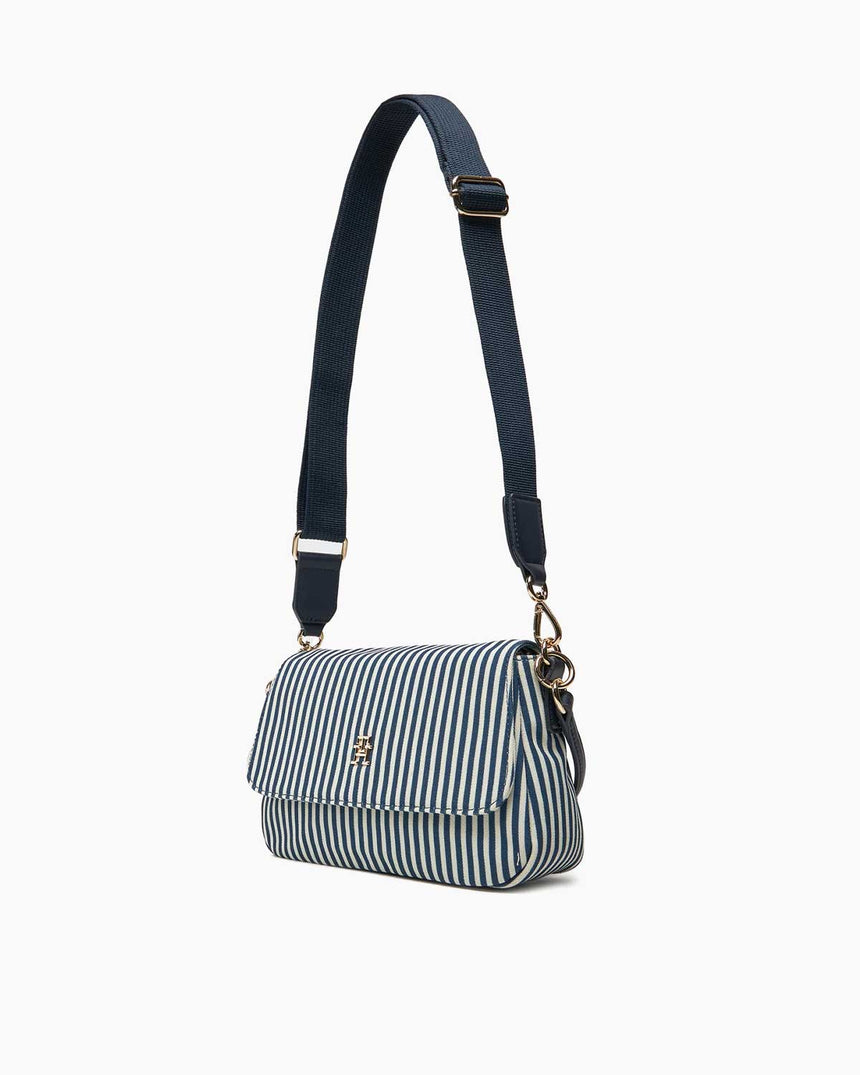 Tommy Hilfiger Poppy Summer Conv Kadın Çapraz Askılı Çanta Space Blue Stripes