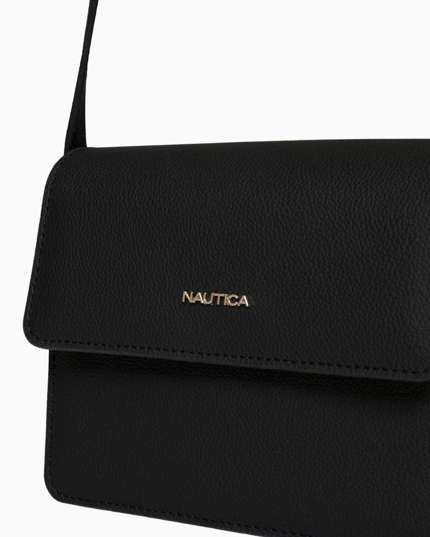 Nautica Mıknatıs Kapaklı Çapraz Askılı Çanta Siyah
