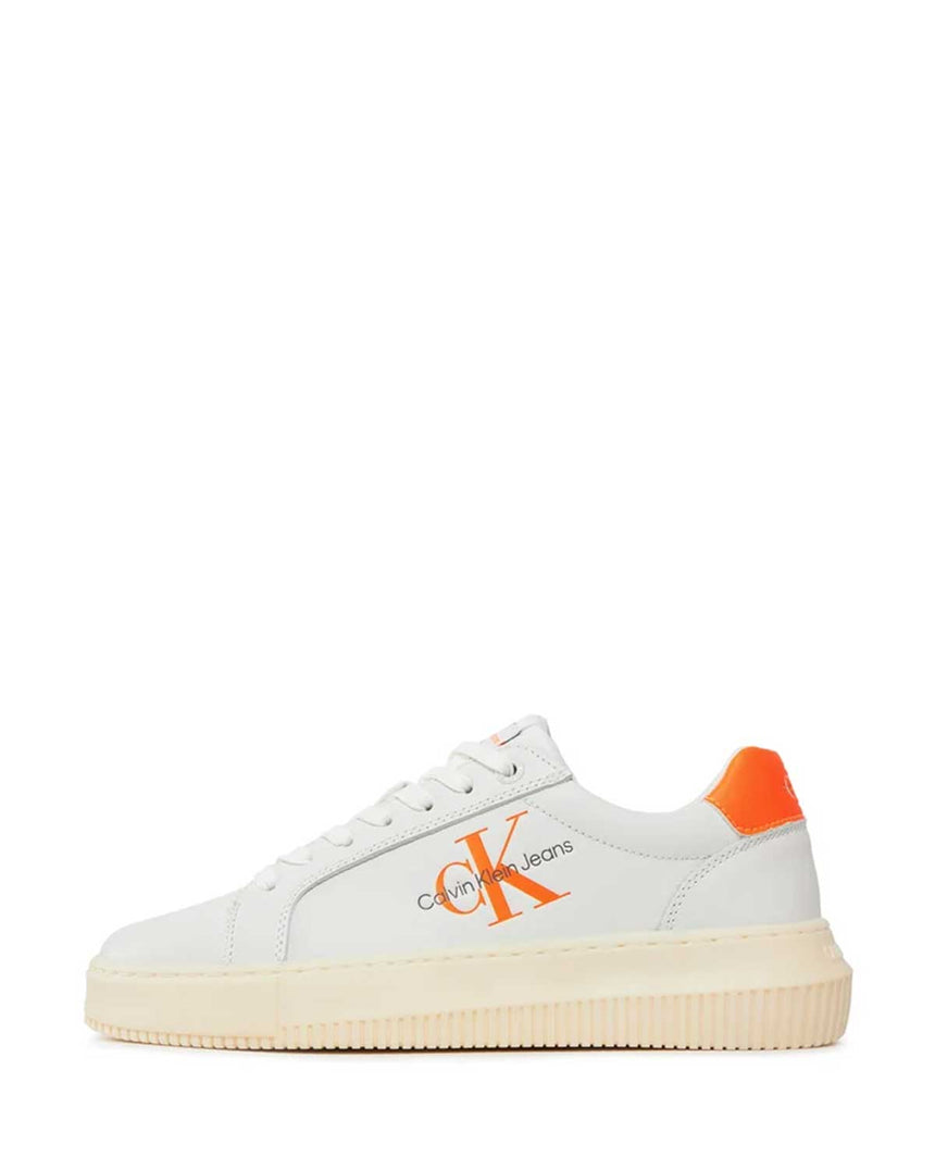Calvin Klein Chunky Chunky Laceup Kadın Sneaker Bright White/Shocking Orange