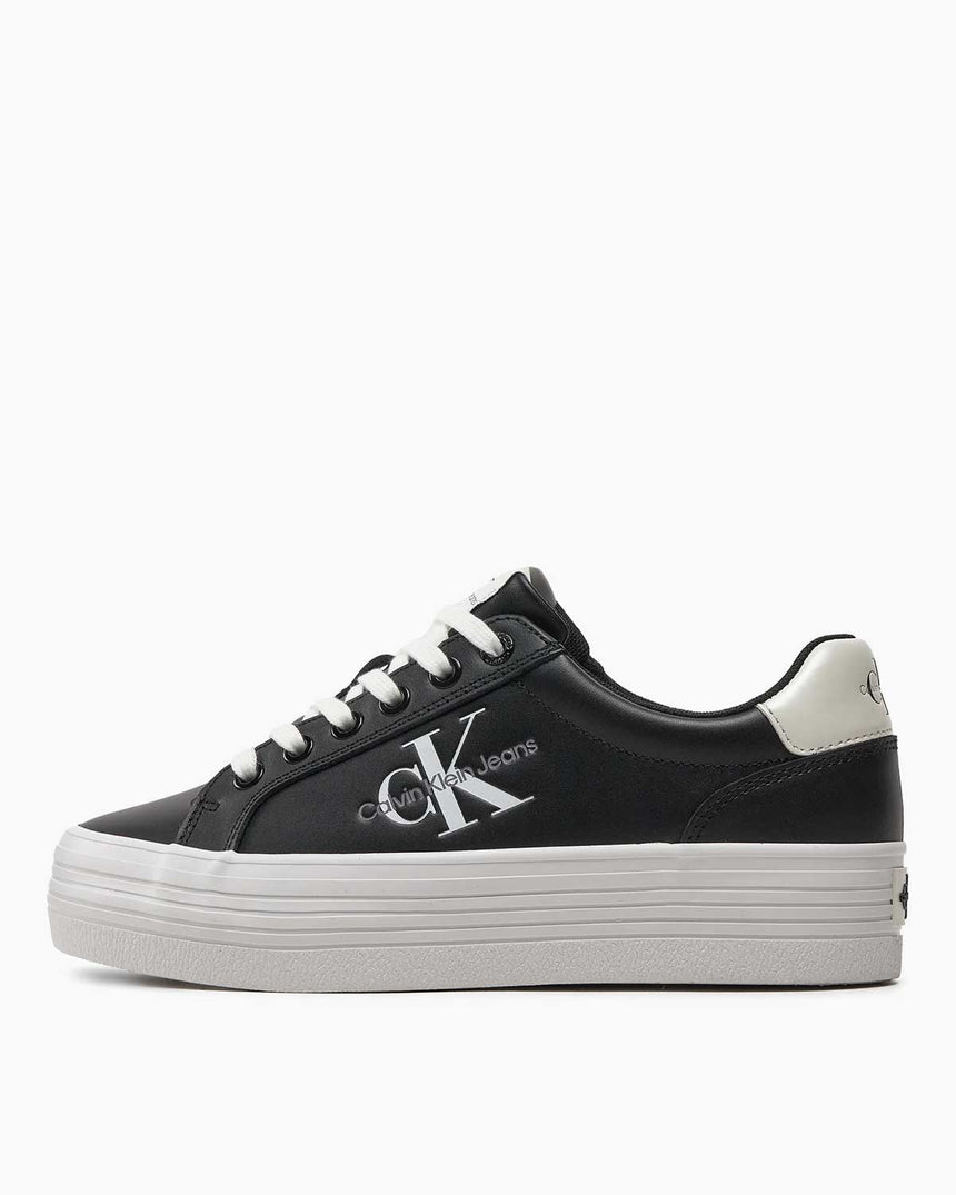 Calvin Klein Flatform Lace Up Sneakers Black/Bright White
