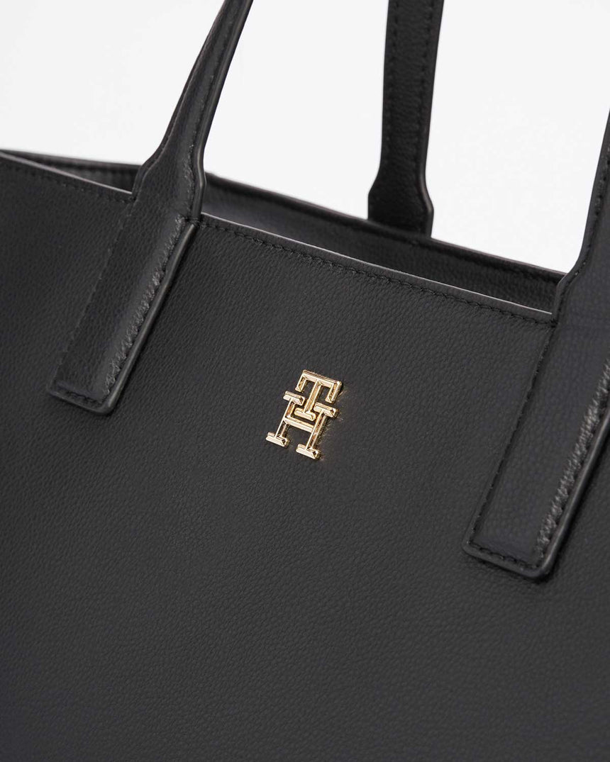 Tommy Hilfiger Soft Logo Tote Omuz Çantası Black