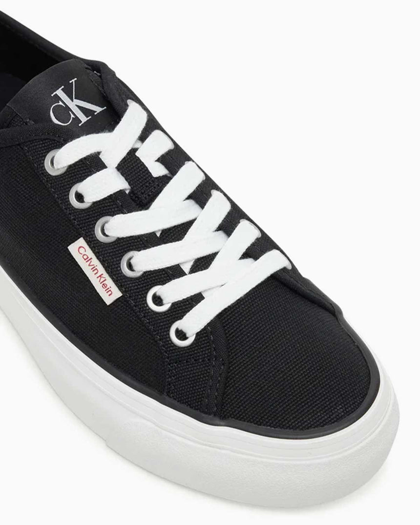 Calvin Klein Graz Flatform Logo Etiketli Kadın Pamuk Sneaker CK Black