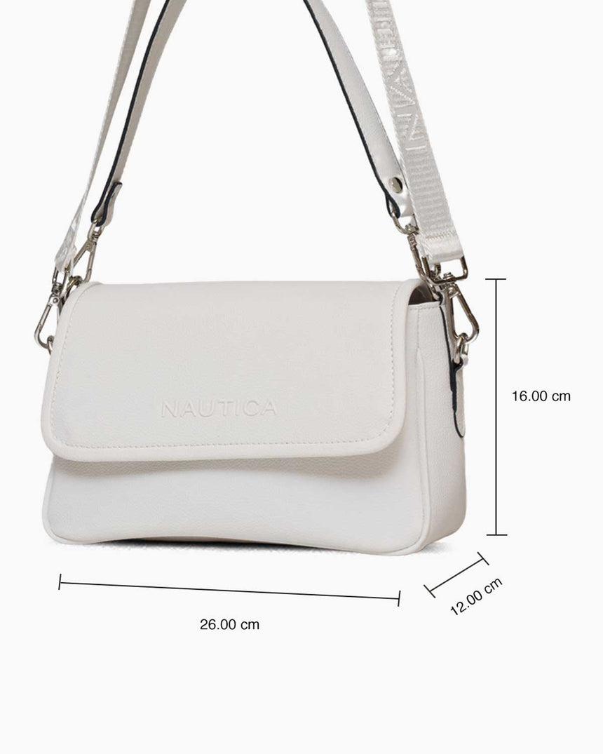 Nautica Ladies Logolu Omuz Çantası Beyaz