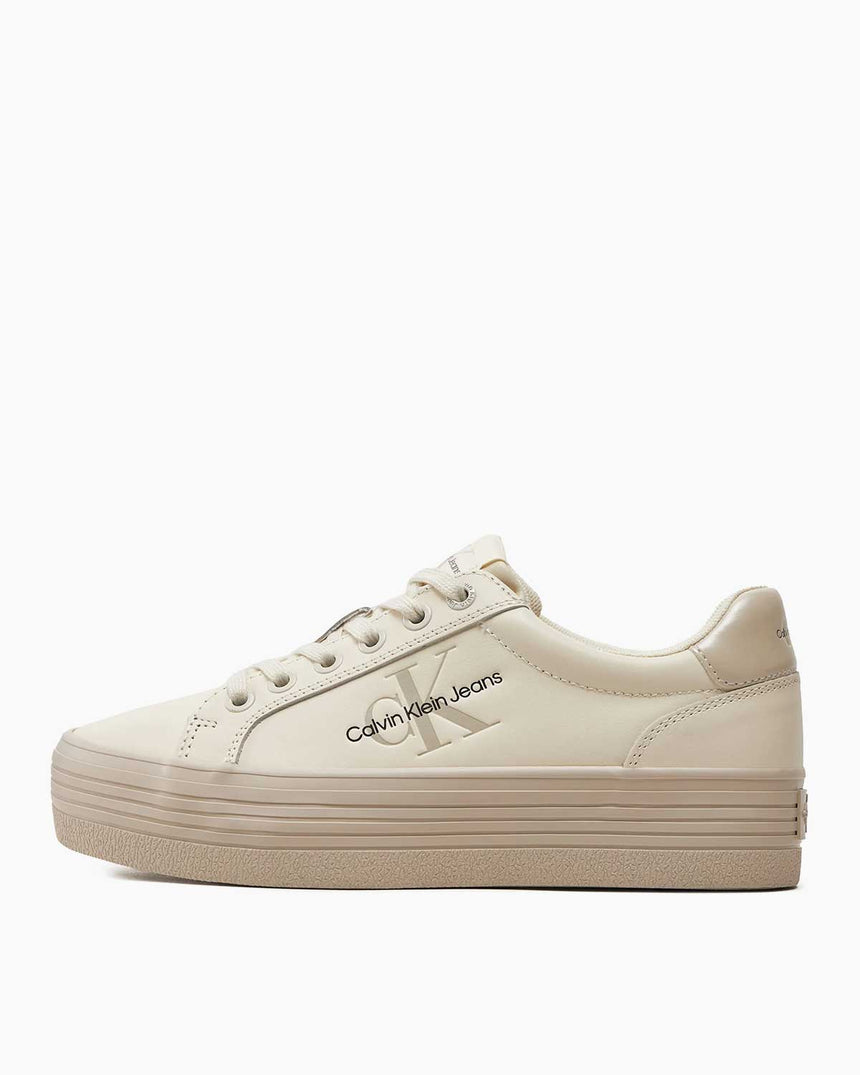 Calvin Klein Flatform Lace Up Sneakers Creamy White/Eggshell