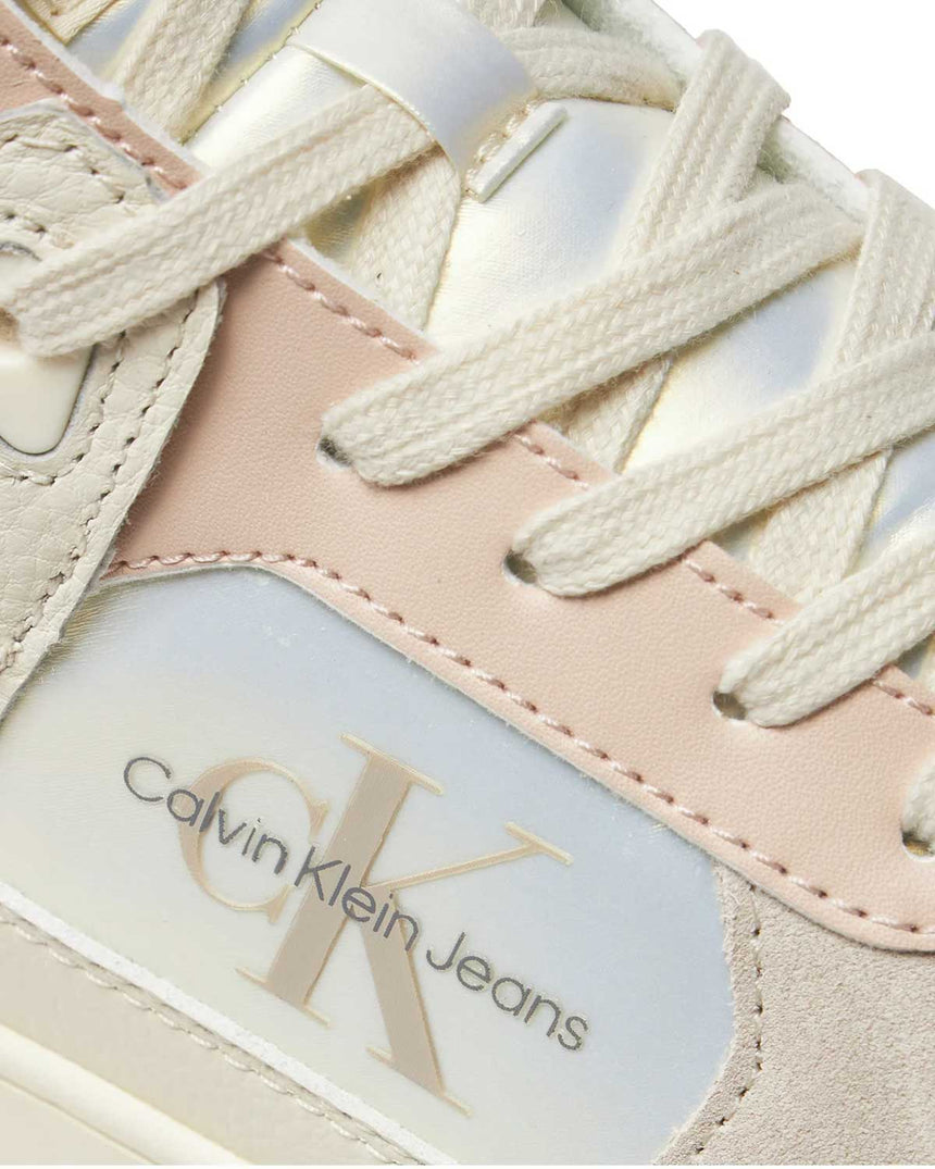 Calvin Klein Basket Cupsole High Mix Kadın Sneaker Creamy White/Eggshell/Whisper Pink
