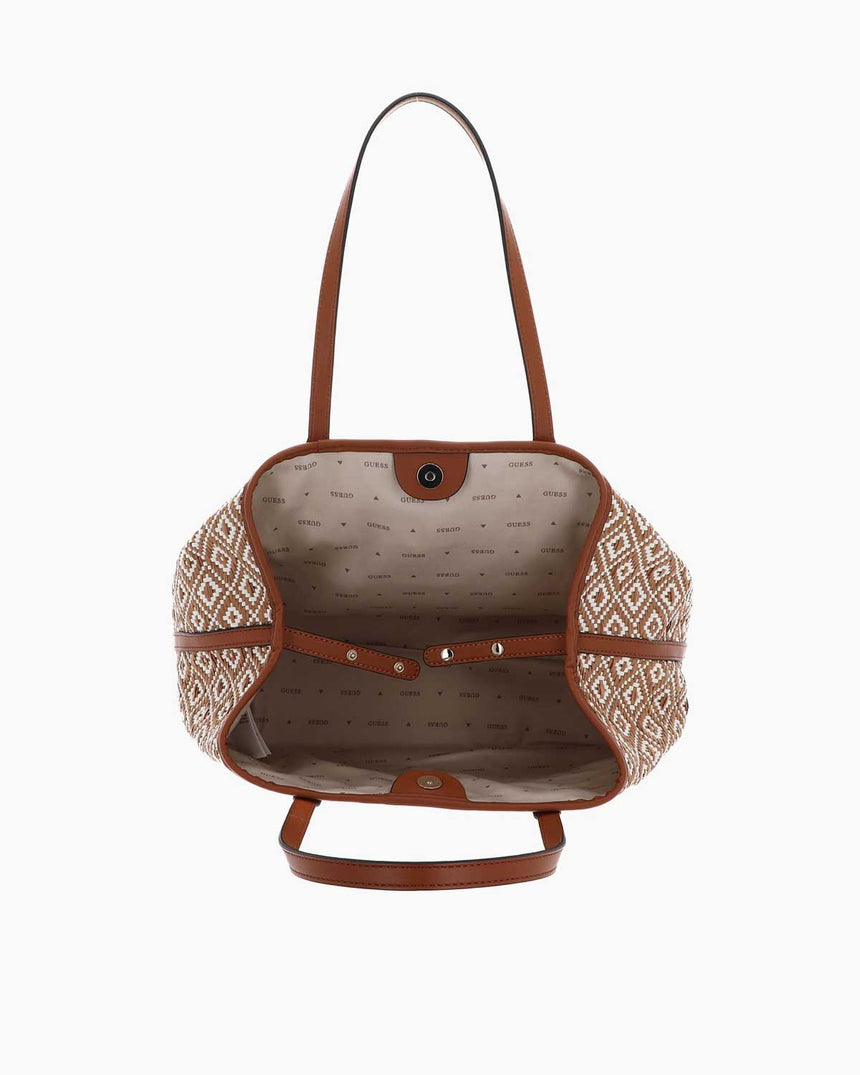 Guess Vikky Large Toto Omuz Çantası Cognac