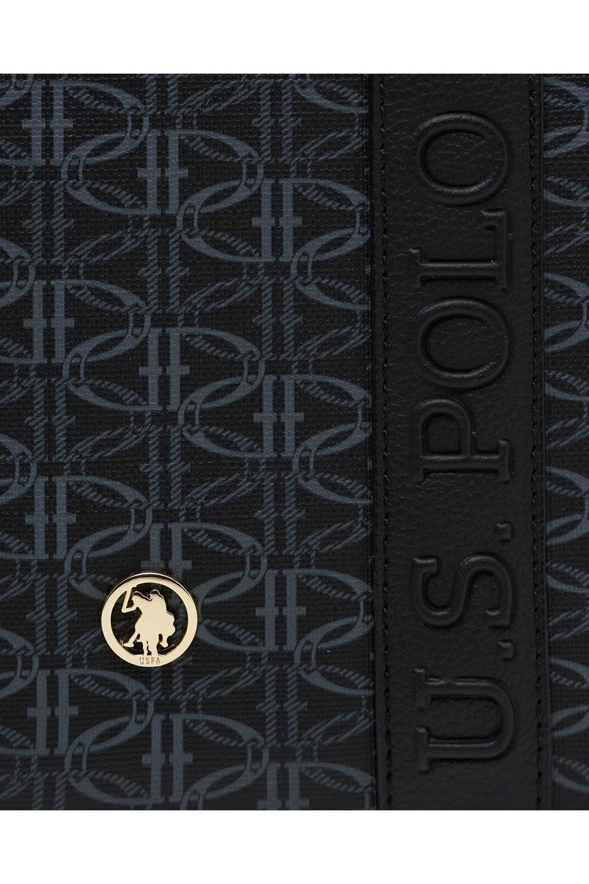 U.s Polo Assn Logo Şerit Detaylı Çapraz Askılı Kadın Çantası Siyah - Siyah