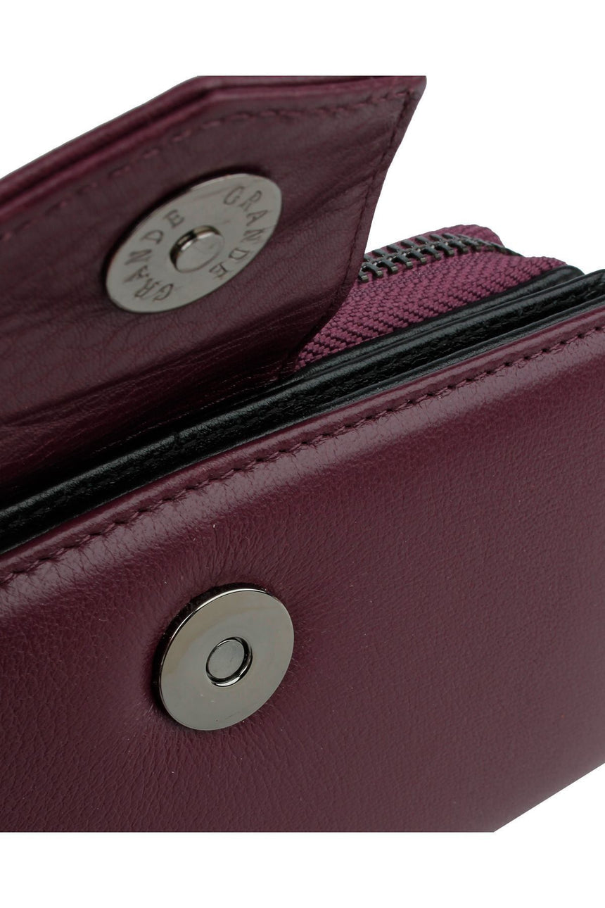 Grande 2 Küçük - 1 Büyük Şeffaf Bölmeli Kadın El Portföyü Mürdüm