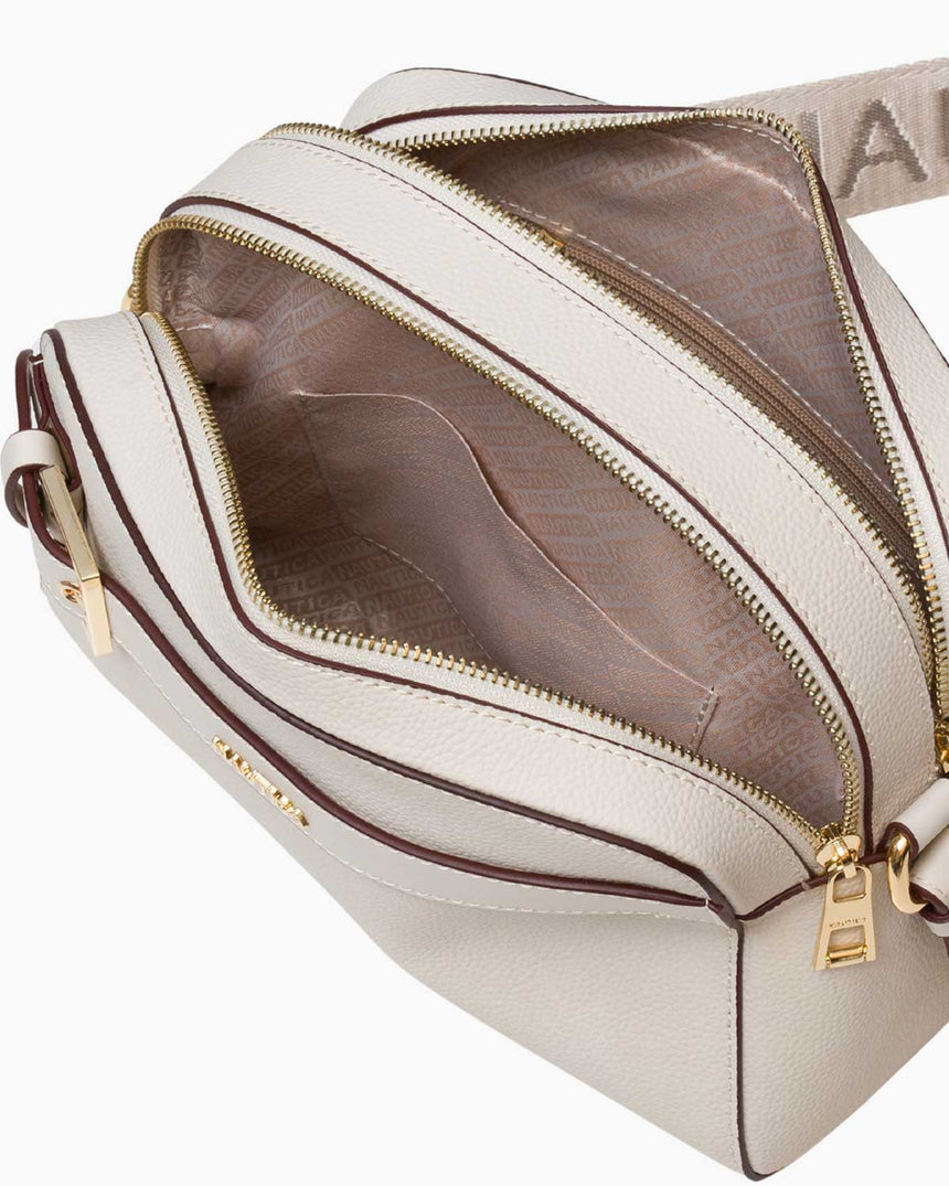 Nautica Ladies Logolu Omuz Çantası Ekru