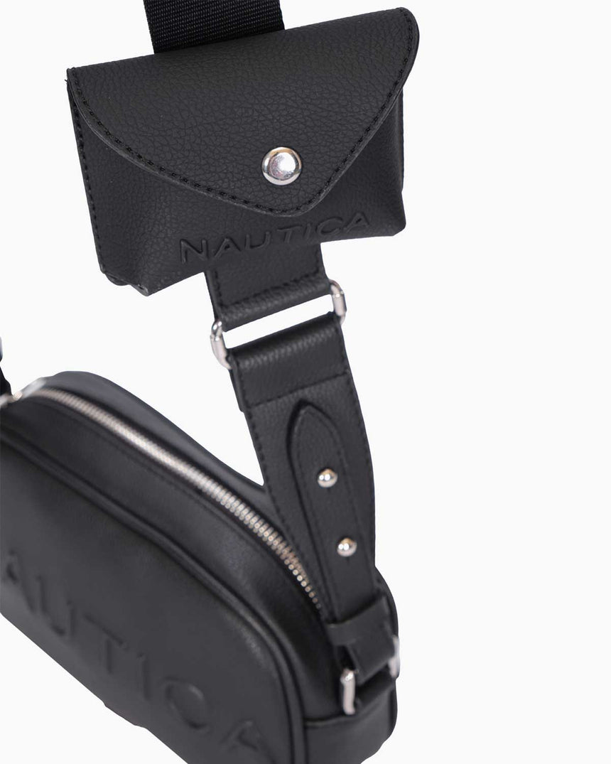 Nautica Mini Cüzdan Detaylı Çapraz Askılı Çanta Siyah