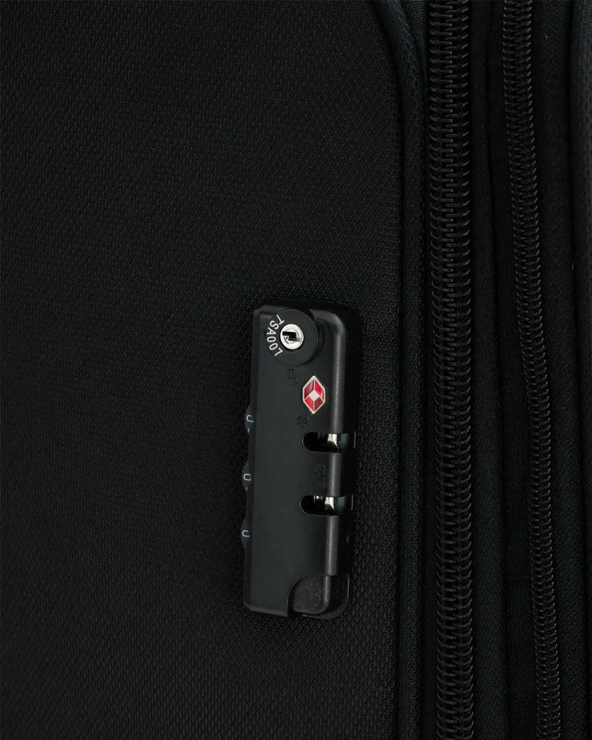 Us Polo Assn Geniş iş Hacimli Kabin Boy Kumaş Valiz Siyah