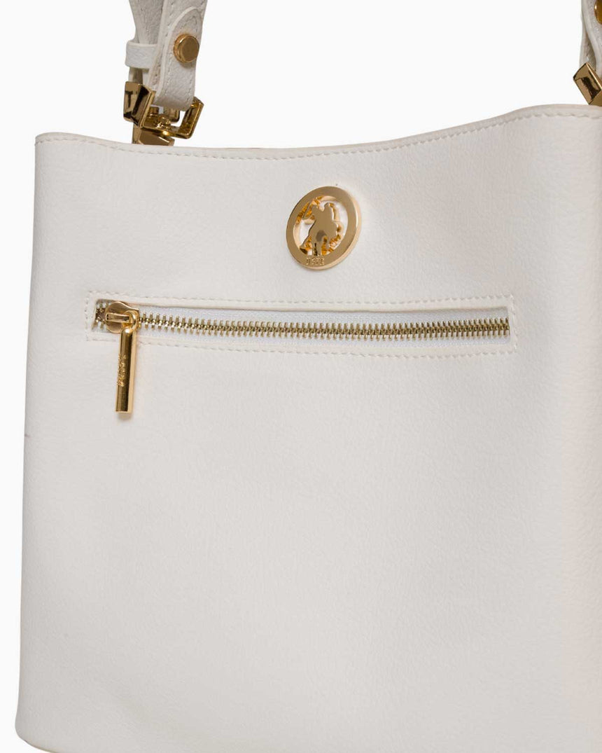 Us Polo Assn Fermuar Detaylı El Çantası Beyaz