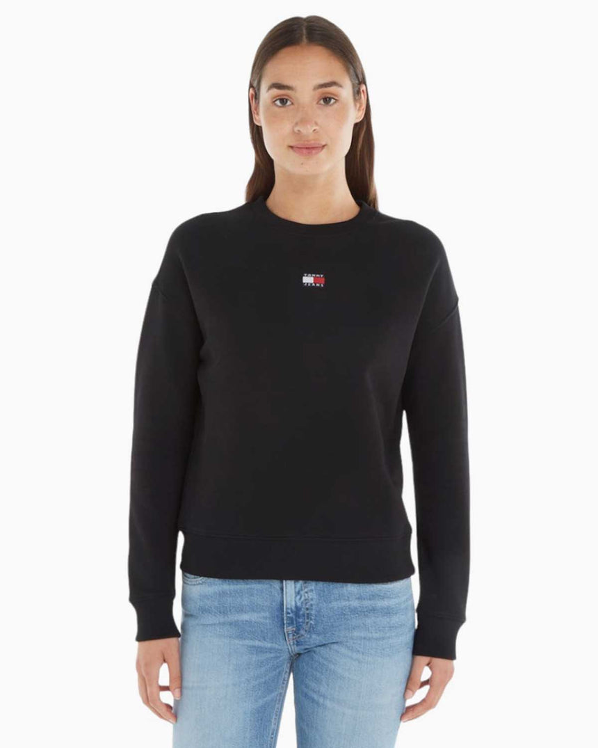 Tommy Hilfiger Badge Crew Pullover Sweatshirts Black