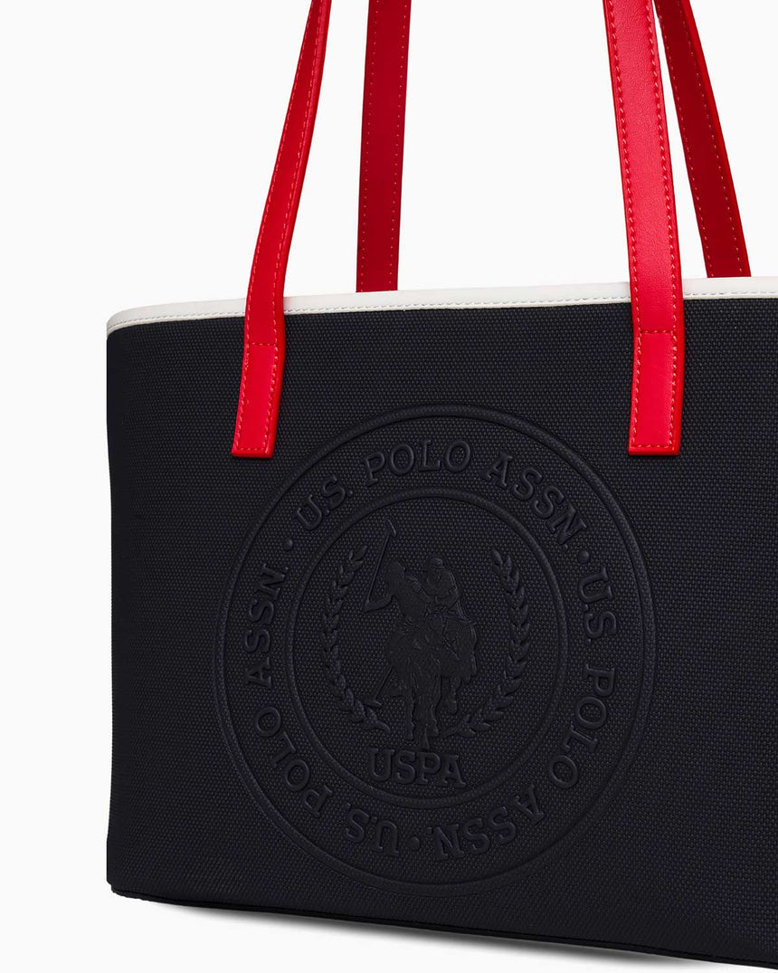 Us Polo Assn Logo Baskılı Omuz Çantası Lacivert - Kırmızı - Beyaz