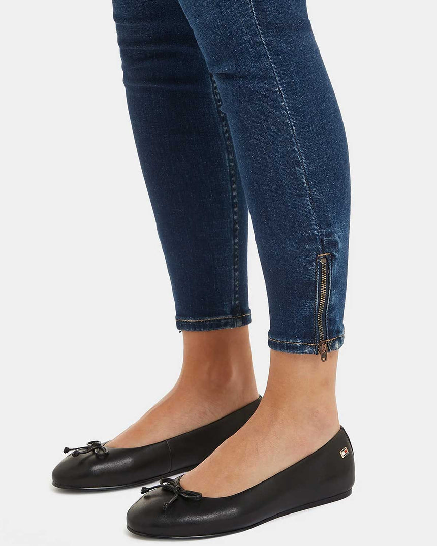 Tommy Hilfiger Essential Chic Ballerina Kurdele Detaylı Günlük Ayakkabı Black