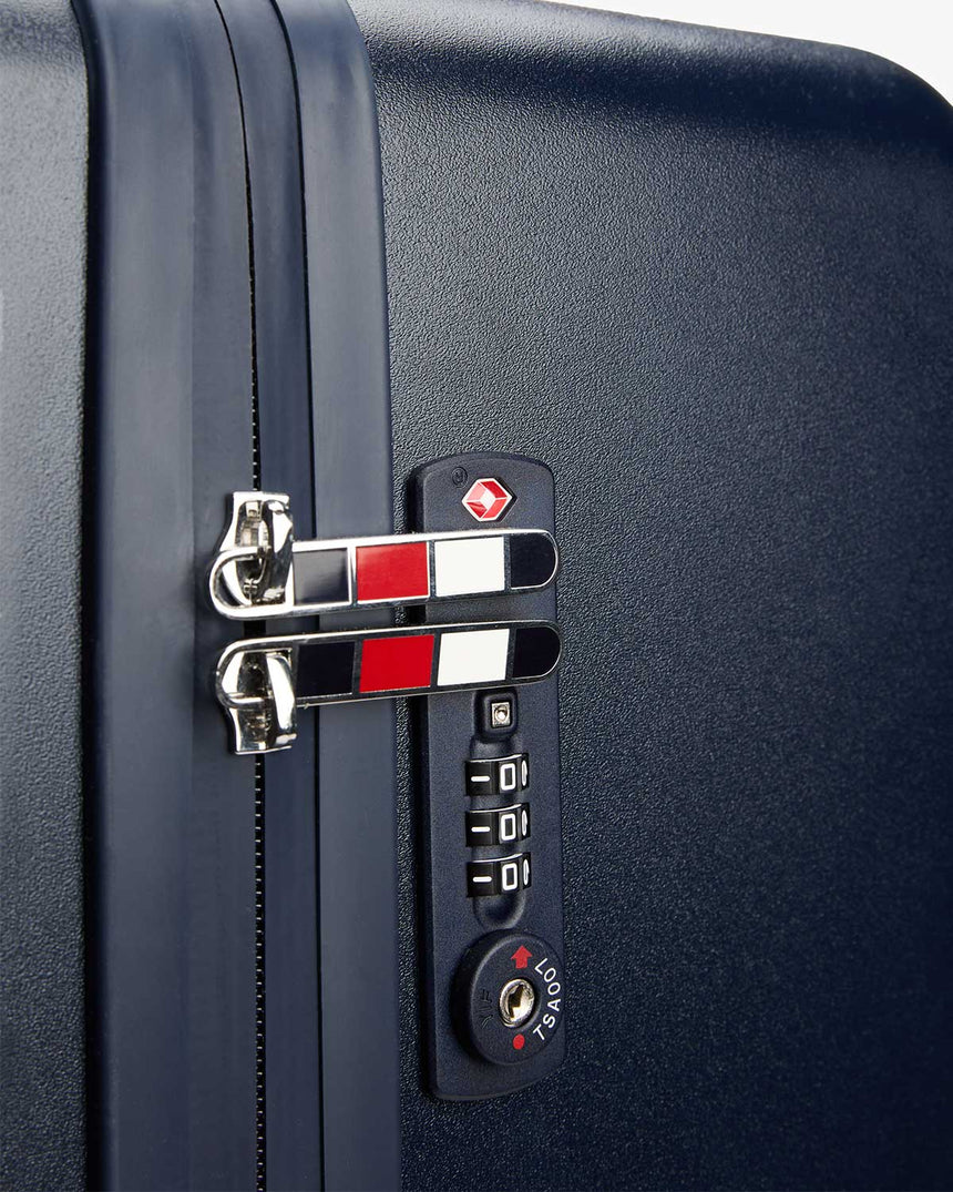 Tommy Hilfiger Luggage Suitcase Checked Büyük Boy Valiz Space Blue