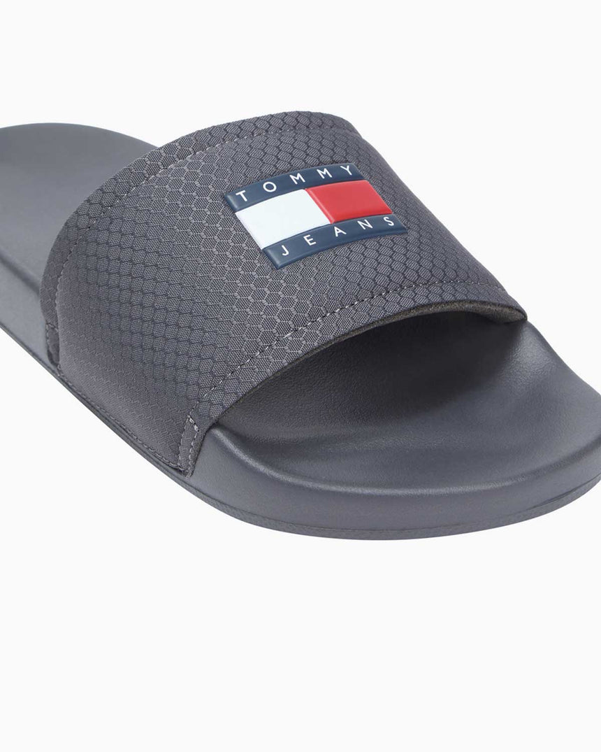 Tommy Hilfiger Aqua Pool Slide Erkek Terlik Washed Black