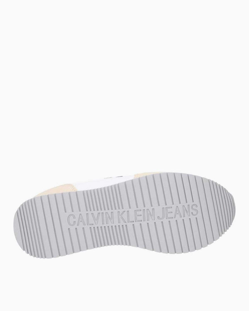 Calvin Klein Runner Sock Lace Up Runner Kadın Sneaker Bright White/Creamy White/Black