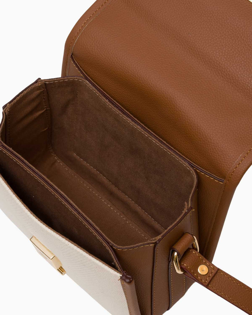 Nautica Logolu Omuz Çantası Bej - Taba