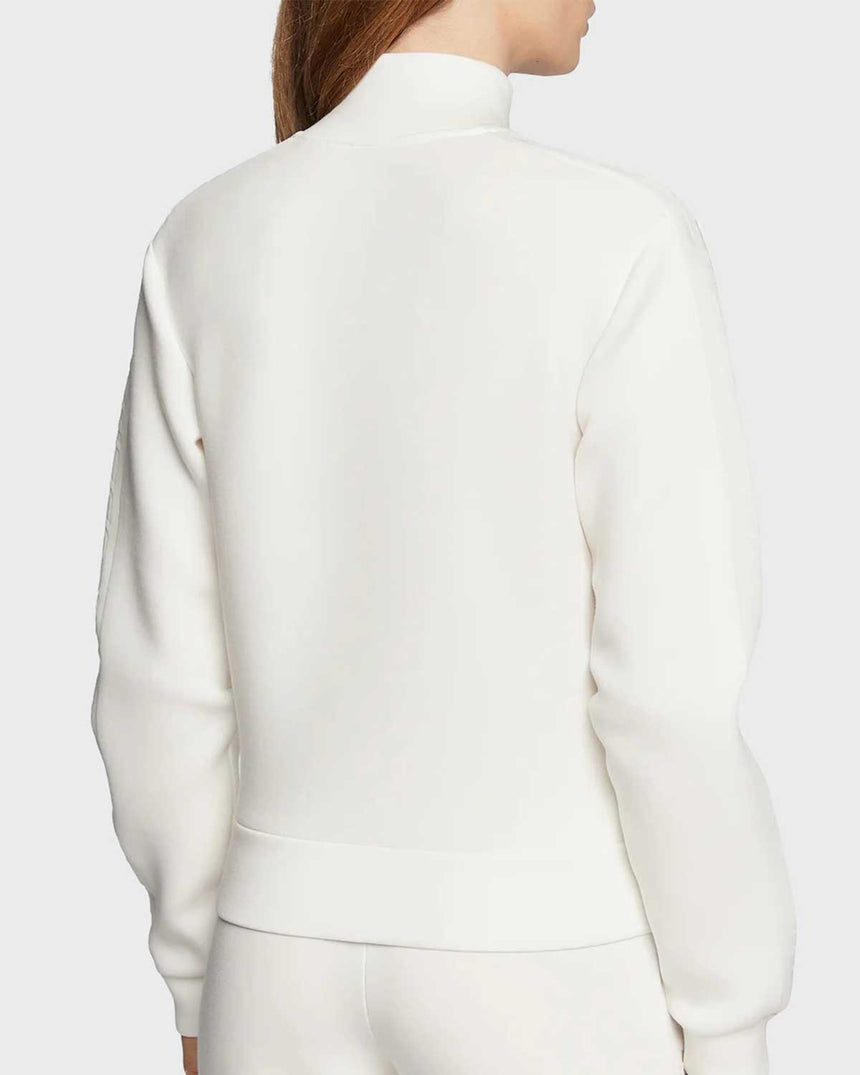 Guess New Allie Logo Şeritli Fermuarlı Sweatshirt Ocean Salt