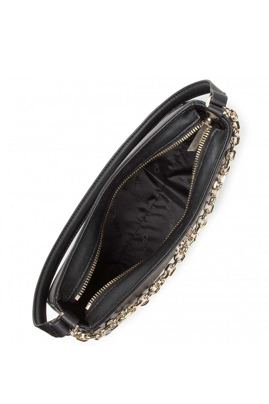 Calvin Klein Re-Lock Shoulder Bag W Chain Kadın Omuz Çantası CK Black