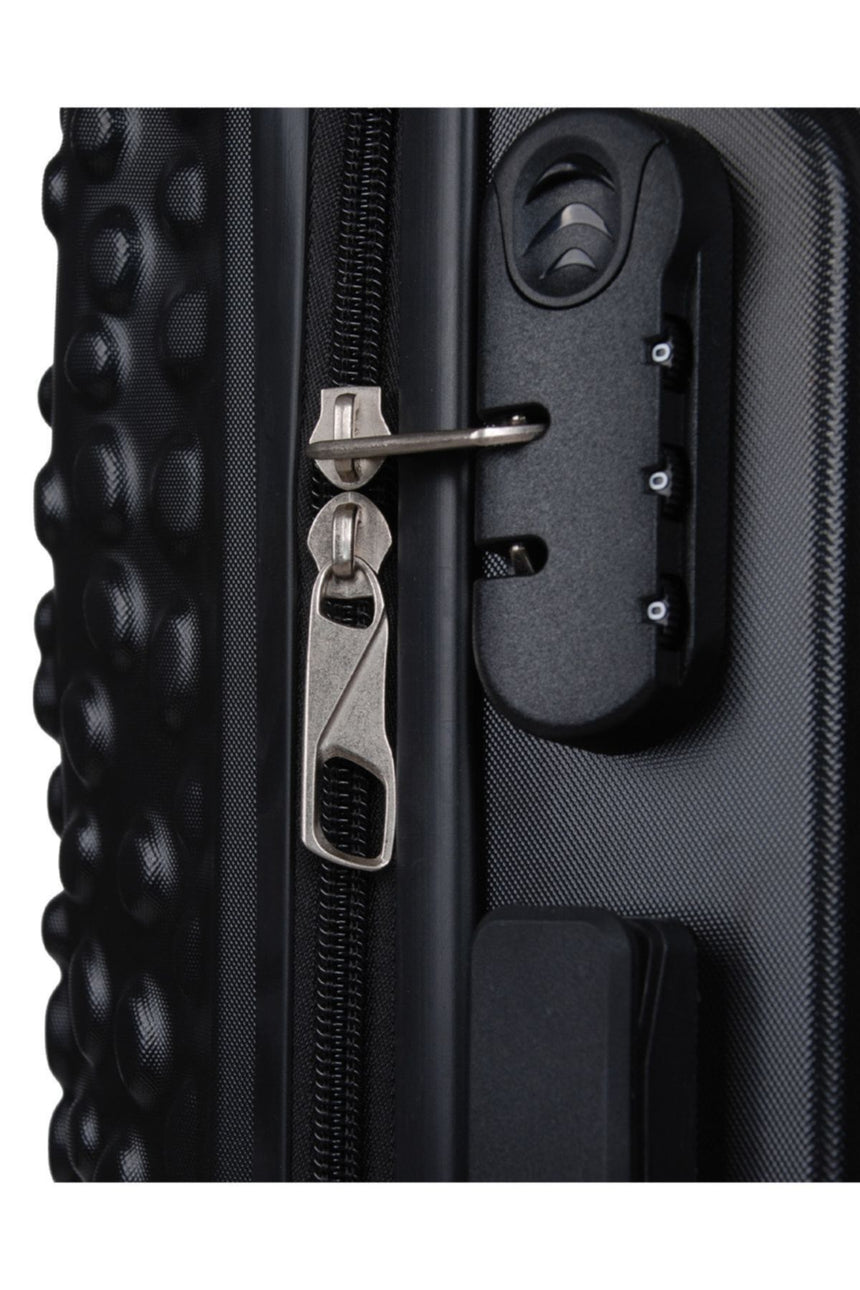 ÇÇS Kroko Kabartma Doku Orta Boy Valiz Siyah