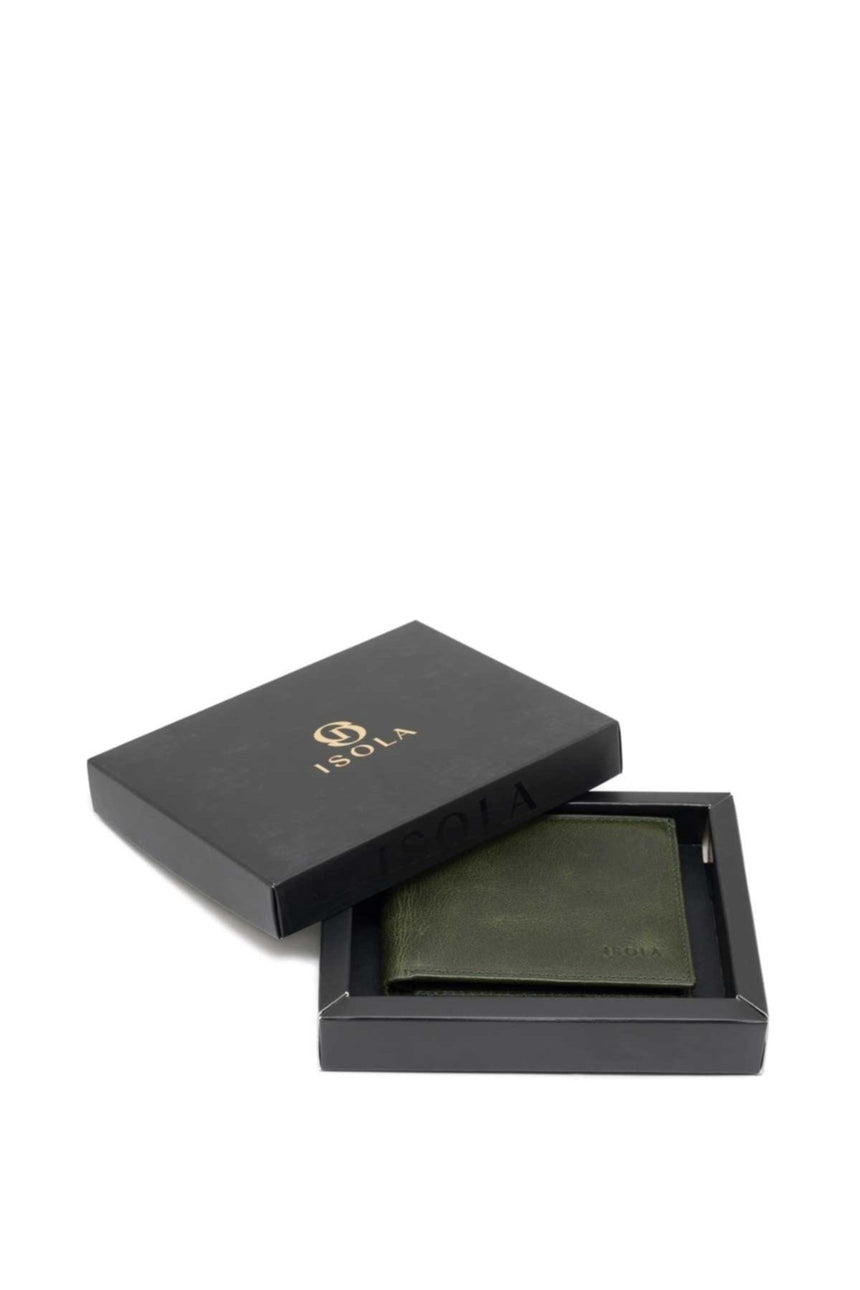 Isola Lionel Erkek Hakiki Deri Cüzdan Haki