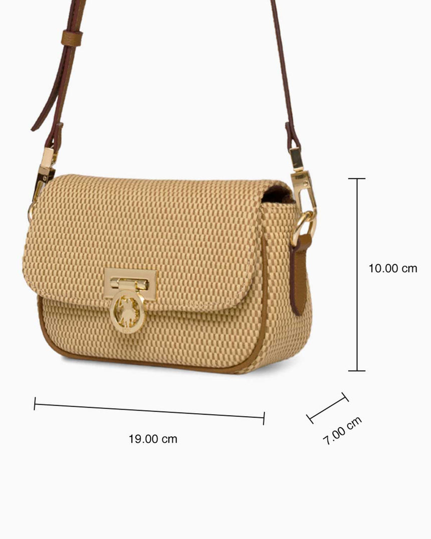 Us Polo Assn Ladies Omuz Çantası Bej - Taba