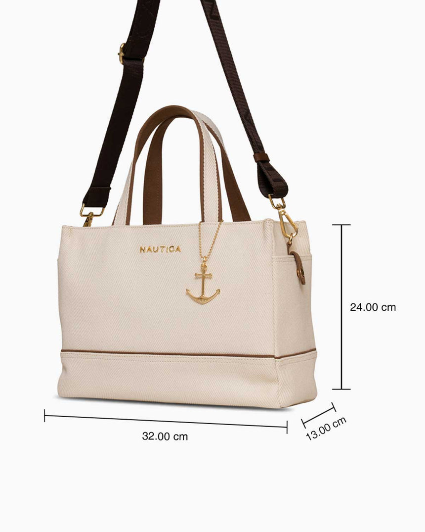Nautica Ladies Logolu Çapraz Askılı Çanta Bej - Taba