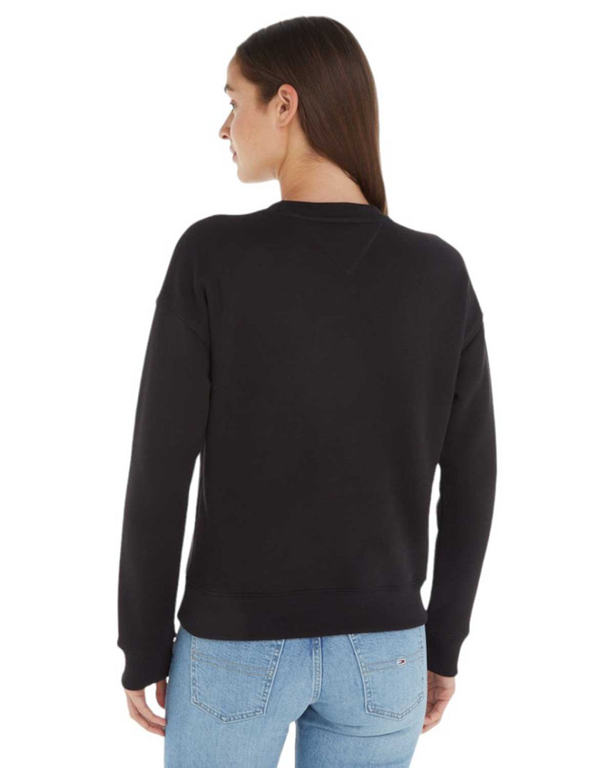 Tommy Hilfiger Badge Crew Pullover Sweatshirts Black