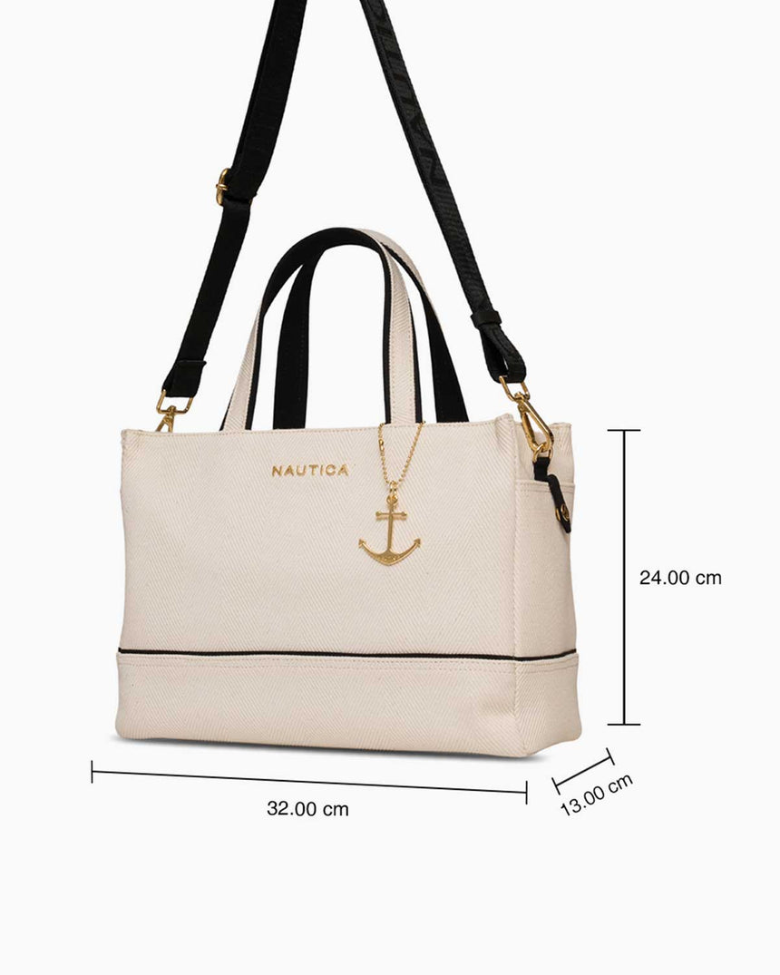 Nautica Ladies Logolu Çapraz Askılı Çanta Bej - Siyah