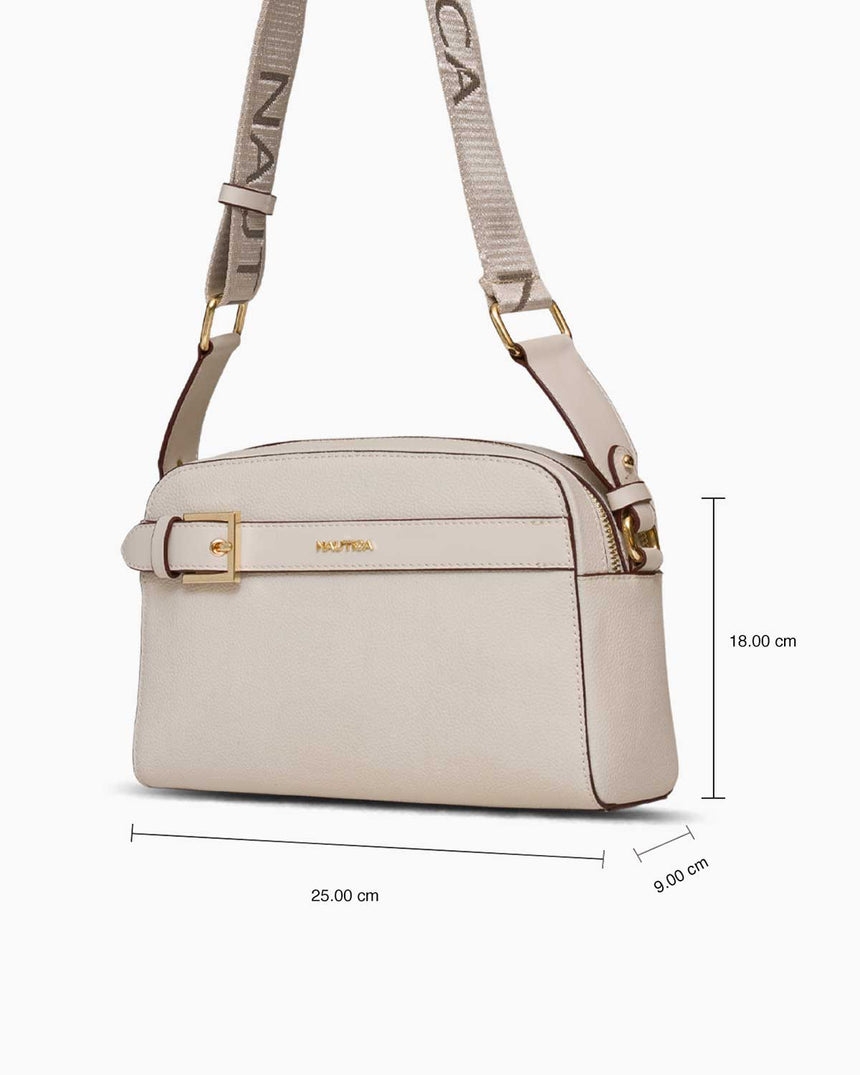 Nautica Ladies Logolu Omuz Çantası Ekru