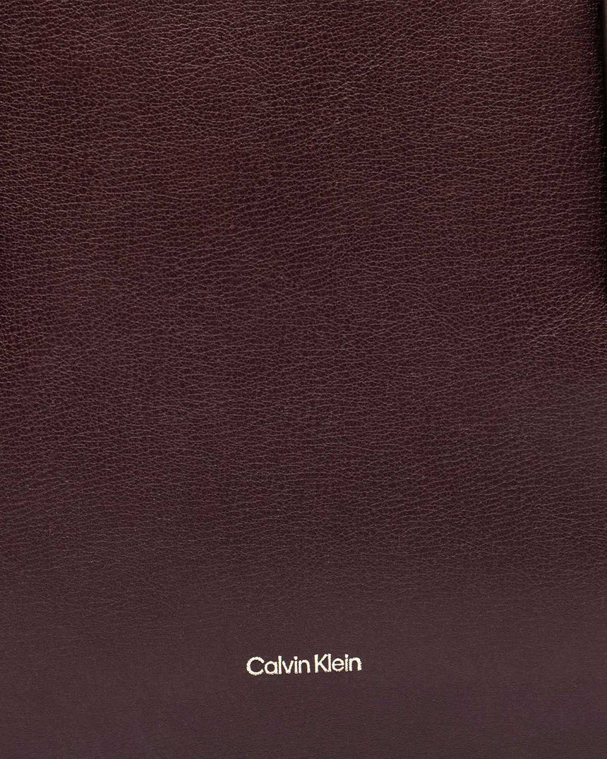 Calvin Klein Foil Logo Kadın Small Tote Çanta Fudge/Espresso
