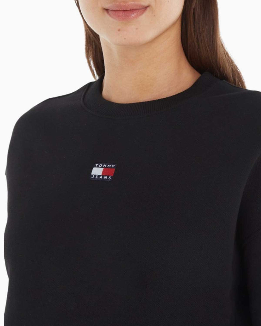 Tommy Hilfiger Badge Crew Pullover Sweatshirts Black