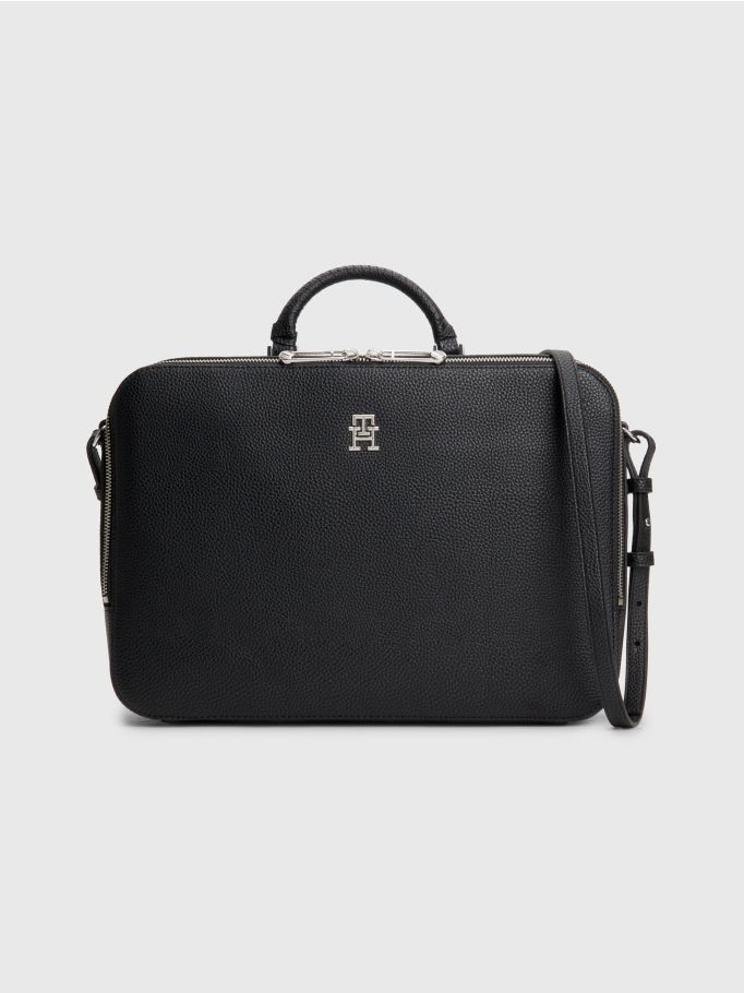 Tommy Hilfiger Emblem Kadın Laptop Çantası Siyah