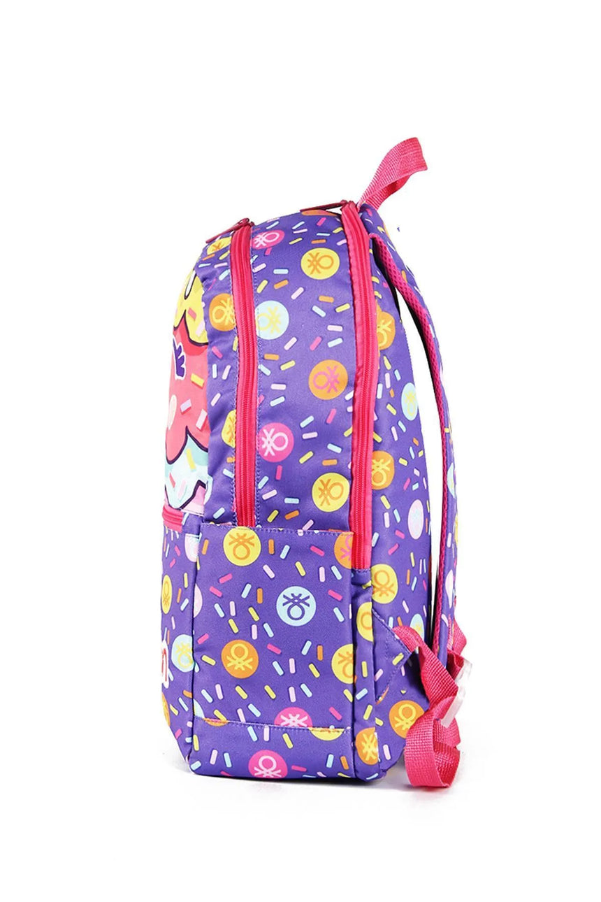 Benetton Çif Bölmeli İlkokul Sırt Çantası 03679 Mor