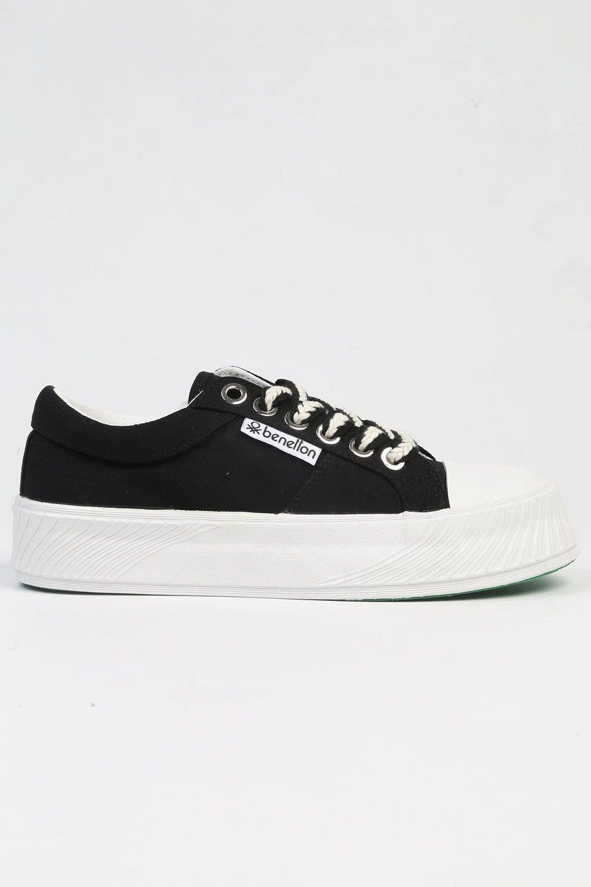 Benetton Bağcıklı Sneakers Siyah - Beyaz
