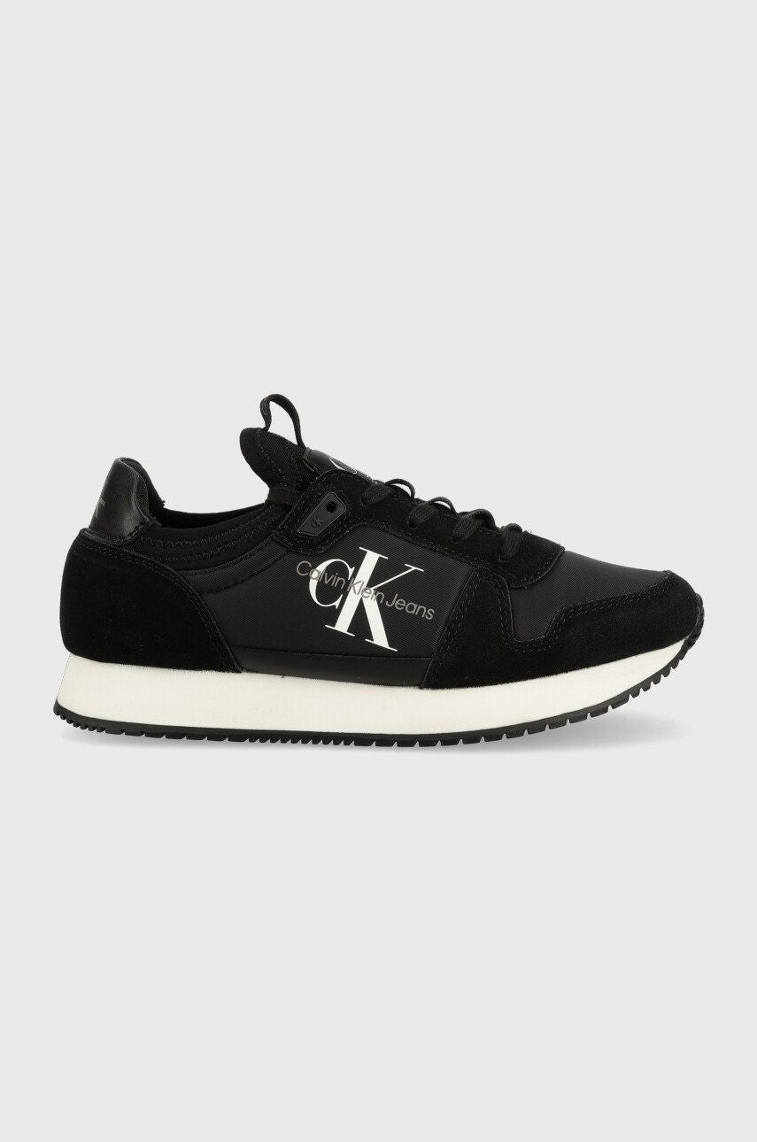 Calvin Klein Runner Sock Lace Up Runner Kadın Sneaker Black